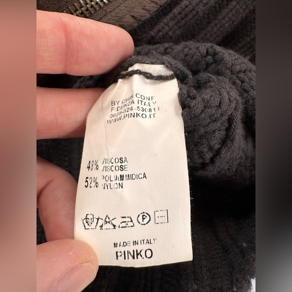 Pinko Italy Brown Full Zip Sweater Medium - Picture 4 of 5